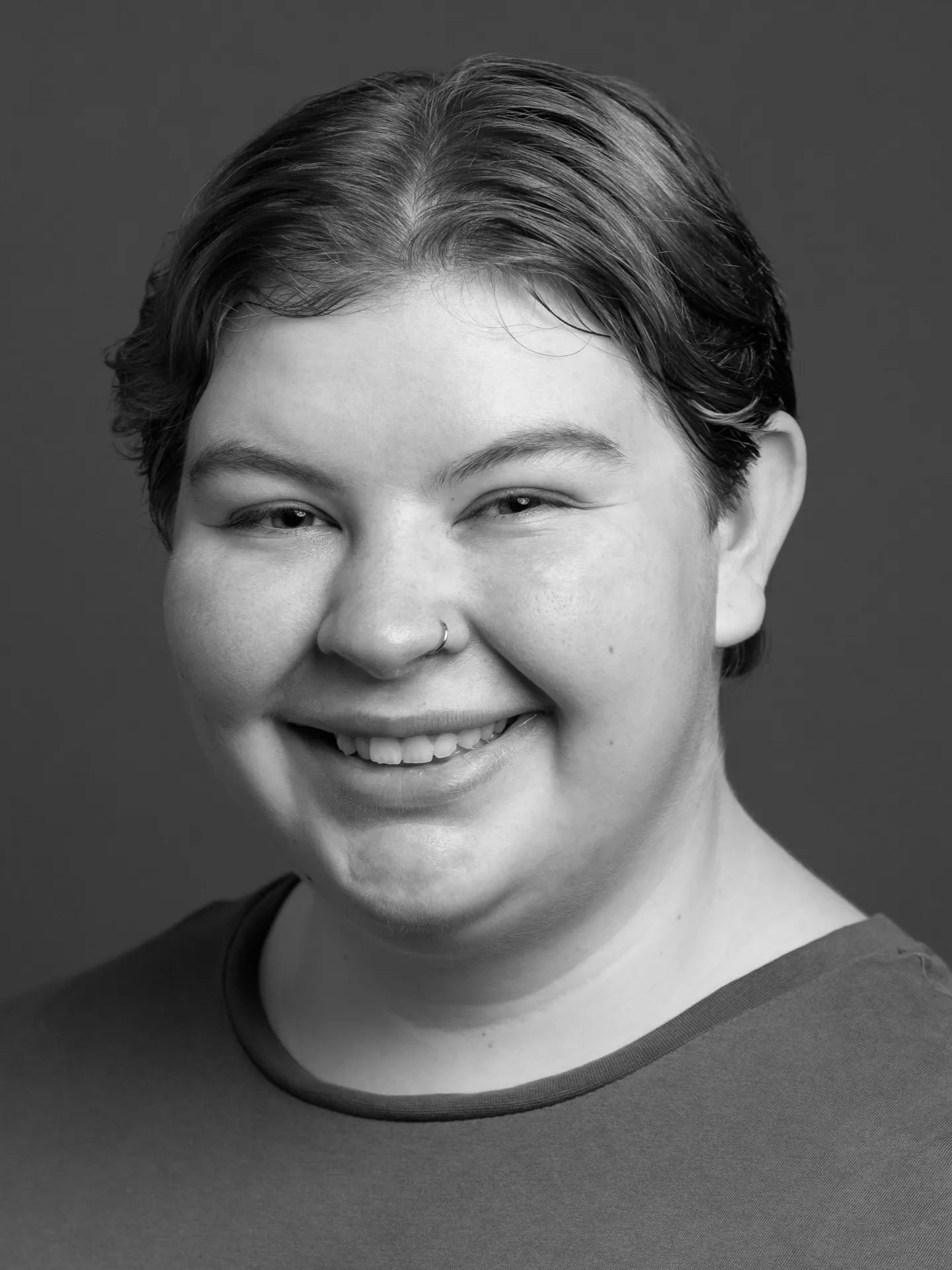 Black and white portrait of Theo Falkiner